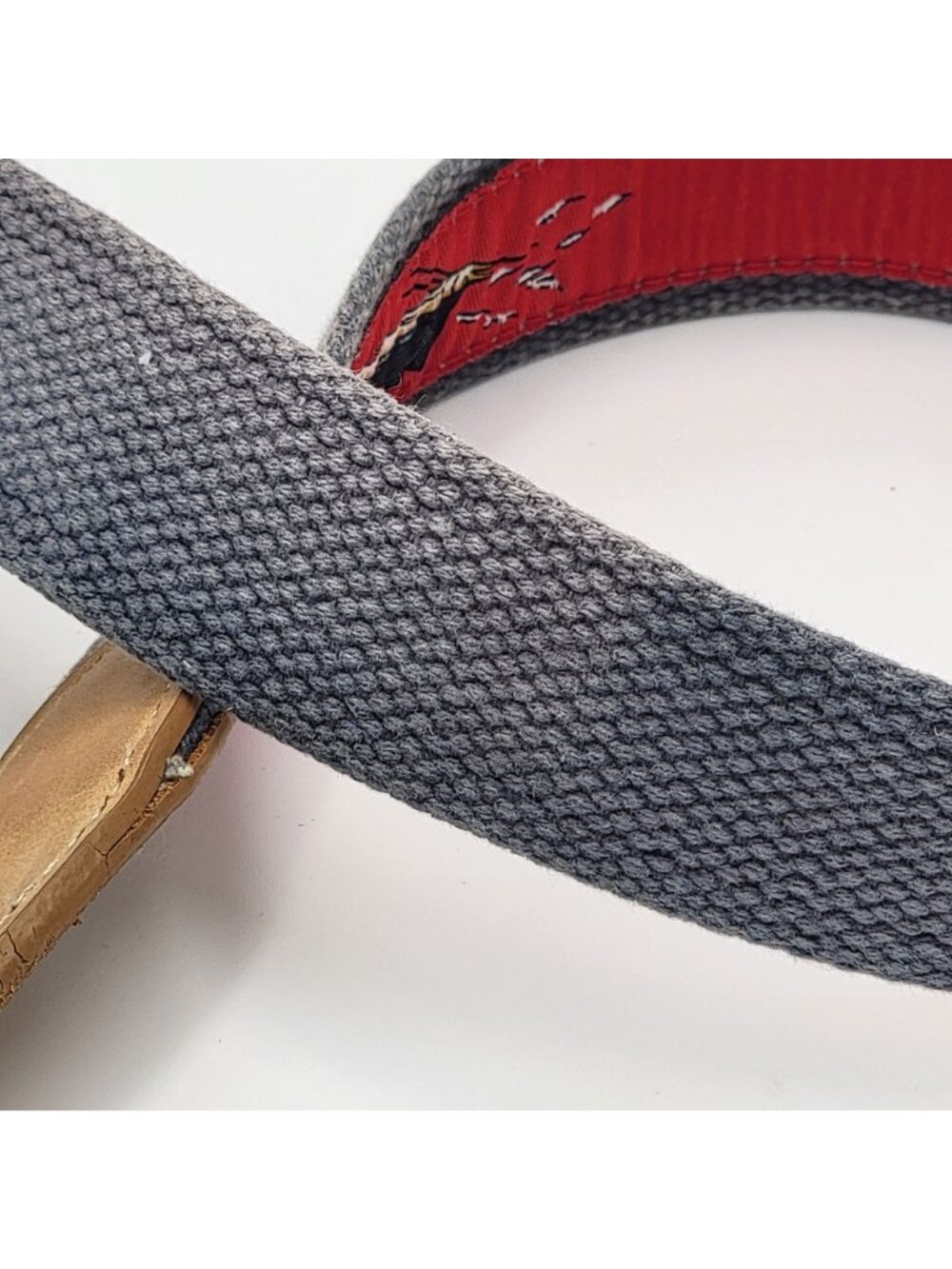 Vtg Guy Harvey Canvas Belt with Leather Accents & Marlin Fish Embroidery Red - Picture 10 of 14